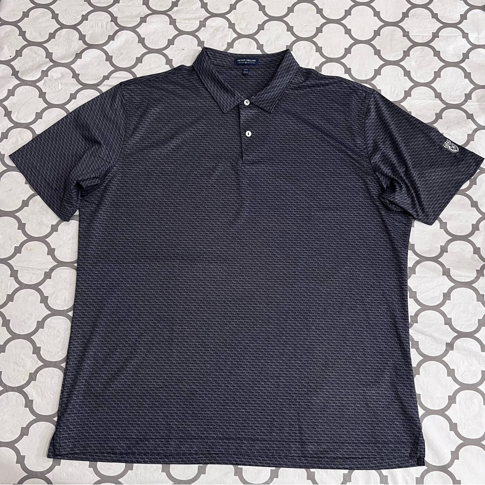 Peter Millar Crown Crafted Performance Golf Polo Race Car Formula Print W Logo